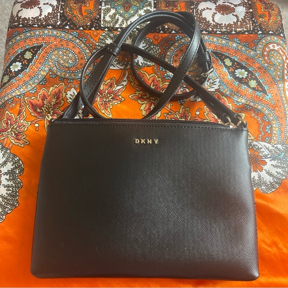 Dkny Handbags - DKNY Black crossbody bag with adjustable strap 100%PVC